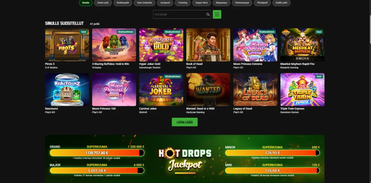 Unibet Casino pelit